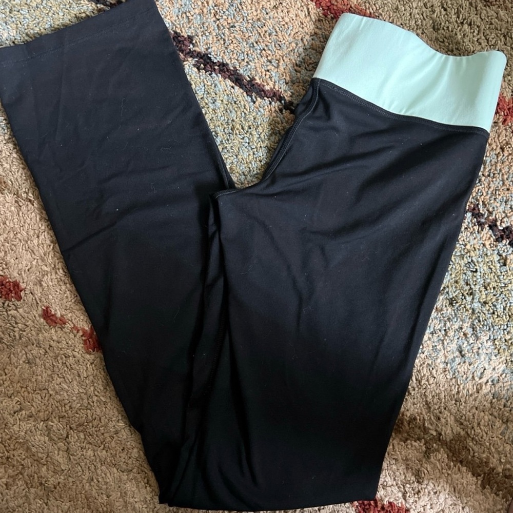 Black and Mint PINK Yoga Pants